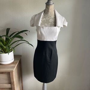 Black Halo Black and White Dress